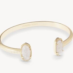 Kendra Scott Gold Cuff Bracelet with White Stones